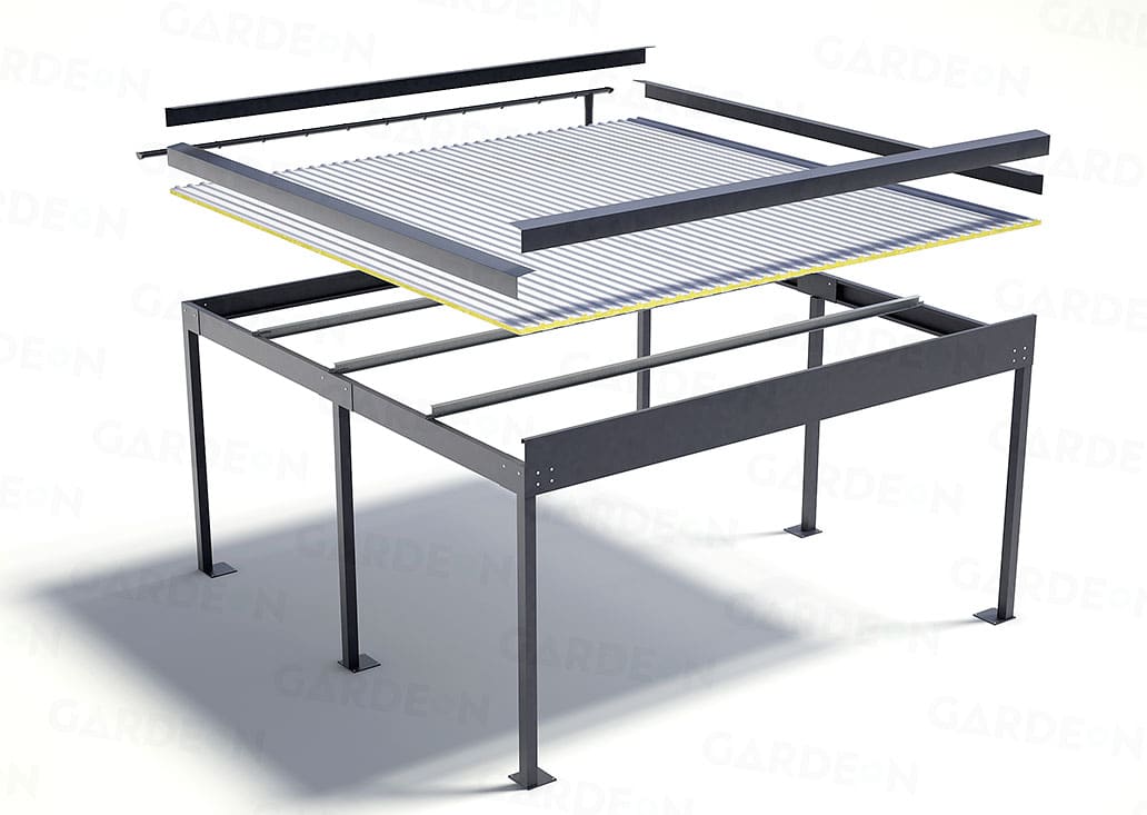 Carport GARDEON für 2 Autos, gedämmt