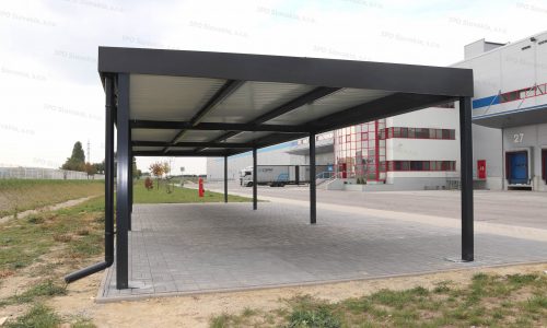 Eine Überdachung für Raucher in der Farbe RAL anthrazit 7016