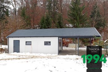 Individuelle Garage mit Carport im vorderen Bereich - Maßanfertigung GARDEON
