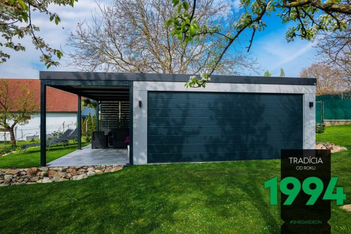 Wunderschöne Doppelgarage von GARDEON mit Überdachung an der linken Seite
