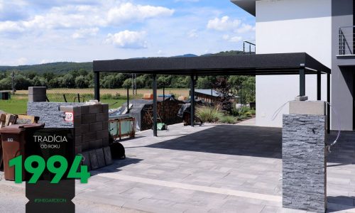 Carport von GARDEON in anthrazit, mit 6 Stützen