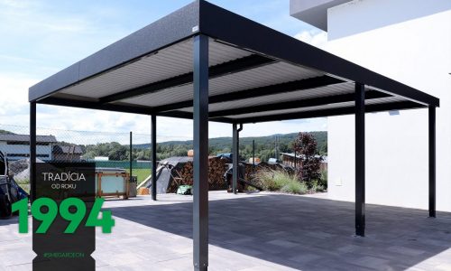 GARDEON Carport in anthrazit, mit ungedämmten Dach