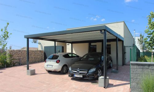 Ein wartungsfreies Carport für 2 Autos in anthrazit