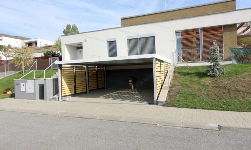 Ein montiertes Carport für 2 Autos mit Wandausfüllungen