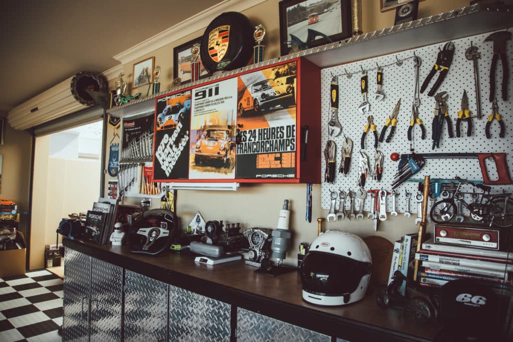 Eine Motorrad-Werkstatt