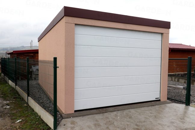 1-Auto-Garage mit braunem Dach