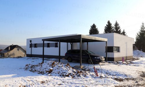 Ein montiertes Doppelcarport von GARDEON