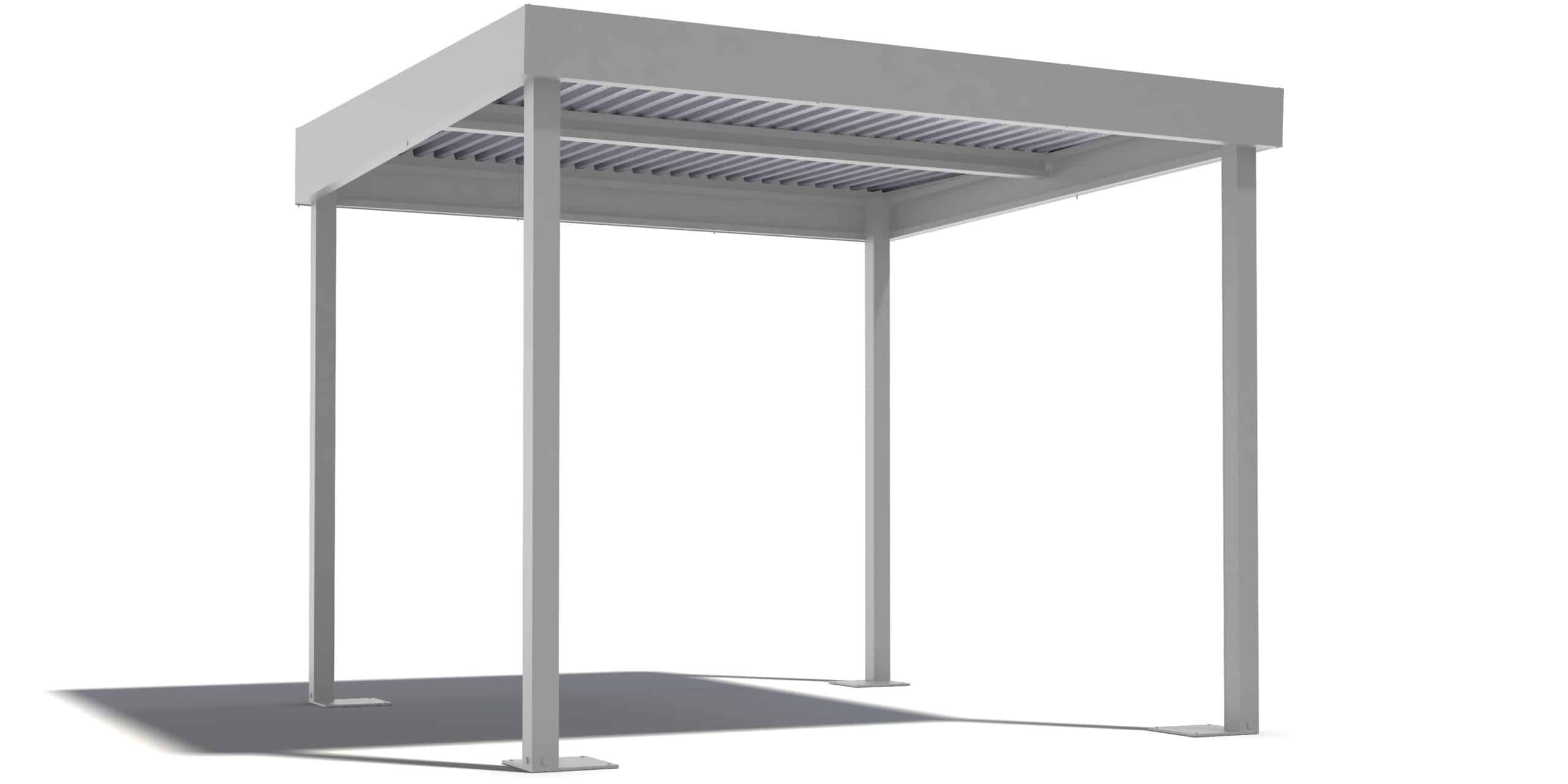 Die montierte Pergola von GARDEON in grau