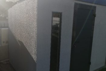 Das reparierte Gartenhäuschen GARDEON nach einem Feuerausbruch