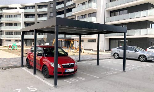 Ein Doppelcarport in anthrazit