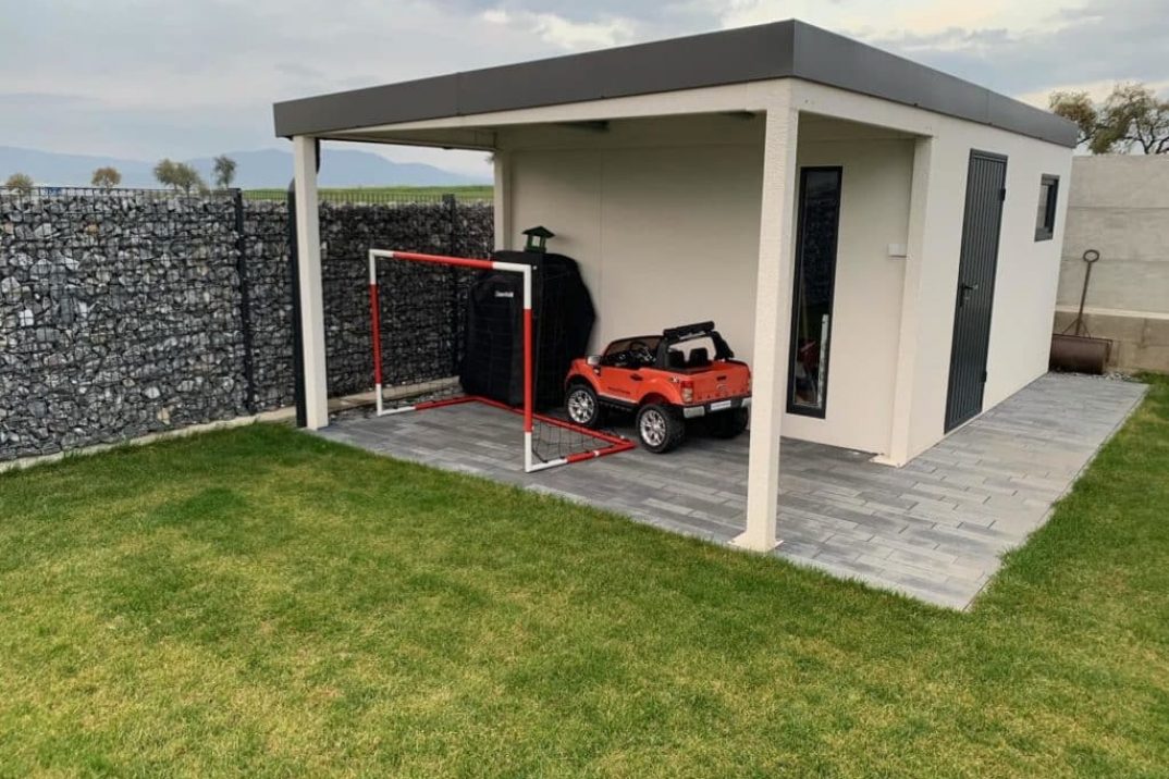 Kundenfoto: Das fertigmontierte Gartenhaus GARDEON