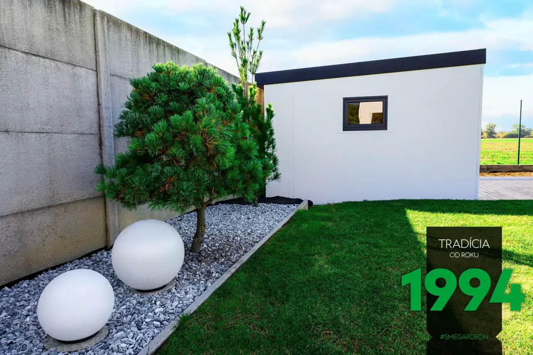 Gartenhaus GARDEON mit weißem wartungsfreiem Putz