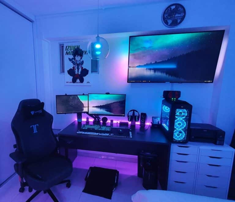 Ein Studio in der Garage mit cooler Beleuchtung
