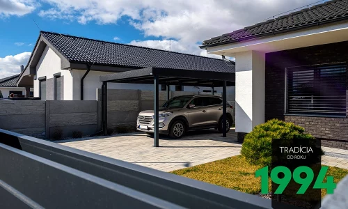 GARDEON Einzelcarport mit Flachdach in Anthrazit