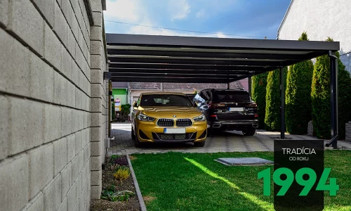 GARDEON - individuelles Carport mit gekürzten Stützen an der rechten Seite