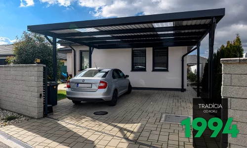 GARDEON Carport mit Lichtstreifen am Dach