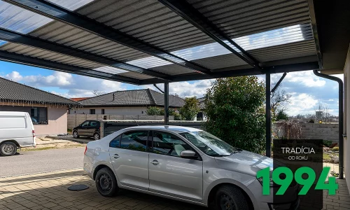 GARDEON Doppelcarport mit hellem Dach