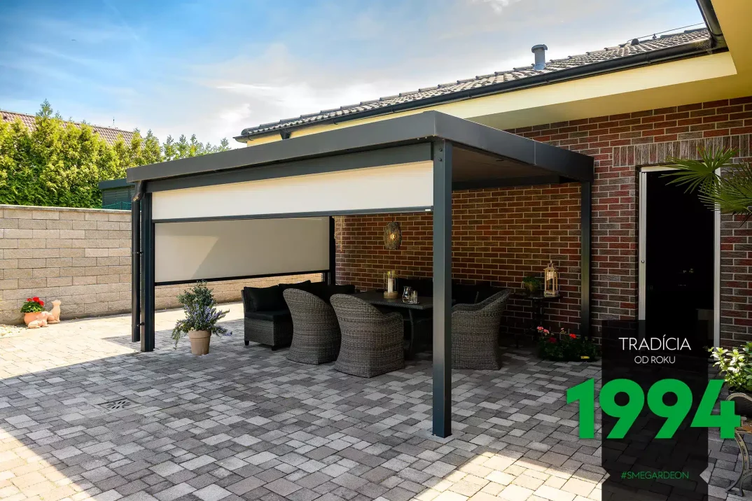 Pergola GARDEON mit seitlichen Markisen