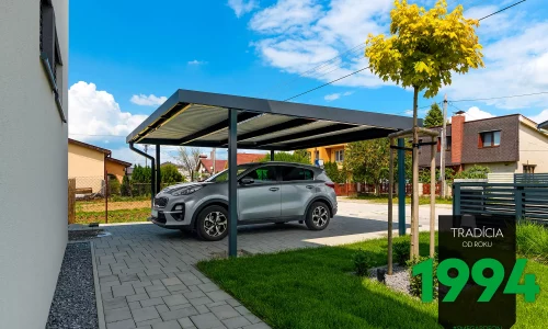 Doppelcarport aus Stahl ohne Dachdämmung