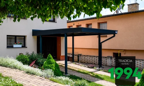 GARDEON Carport aus Stahl mit Pulverfarbe RAL 7016