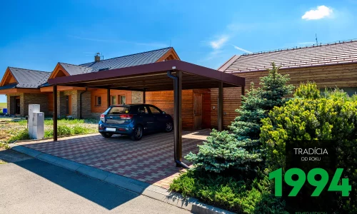 Modernes Doppelcarport GARDEON in der Farbe BRAUN