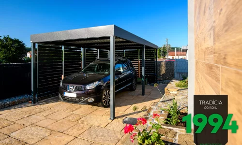 GARDEON Einzelcarport mit Wandelementen an der linken und hinteren Seite