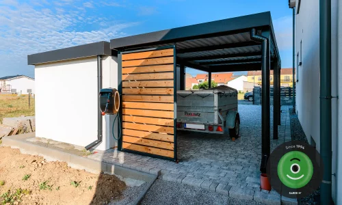 Gartenhaus und Pergola