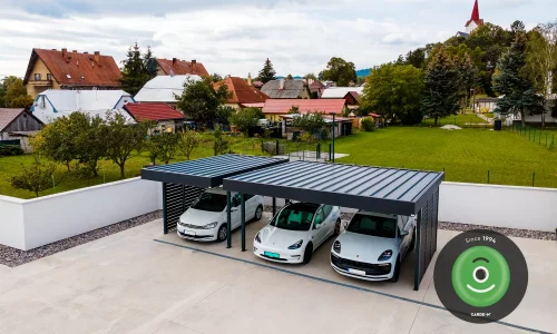 Stahlcarport GARDEON mit Wandausfüllung
