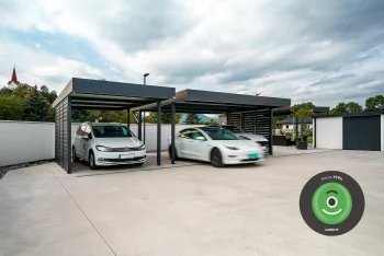 Montiertes Stahlcarport GARDEON mit Wandausfüllung