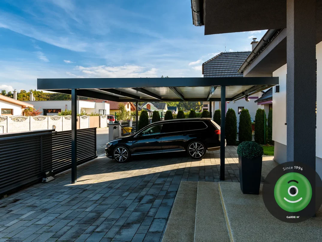 Carport Doppelcarport Aluminium - Schwarz, Für 2 Autos Mit Solaroption