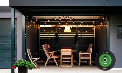 Montiertes Stahlcarport GARDEON mit Wandausfüllung