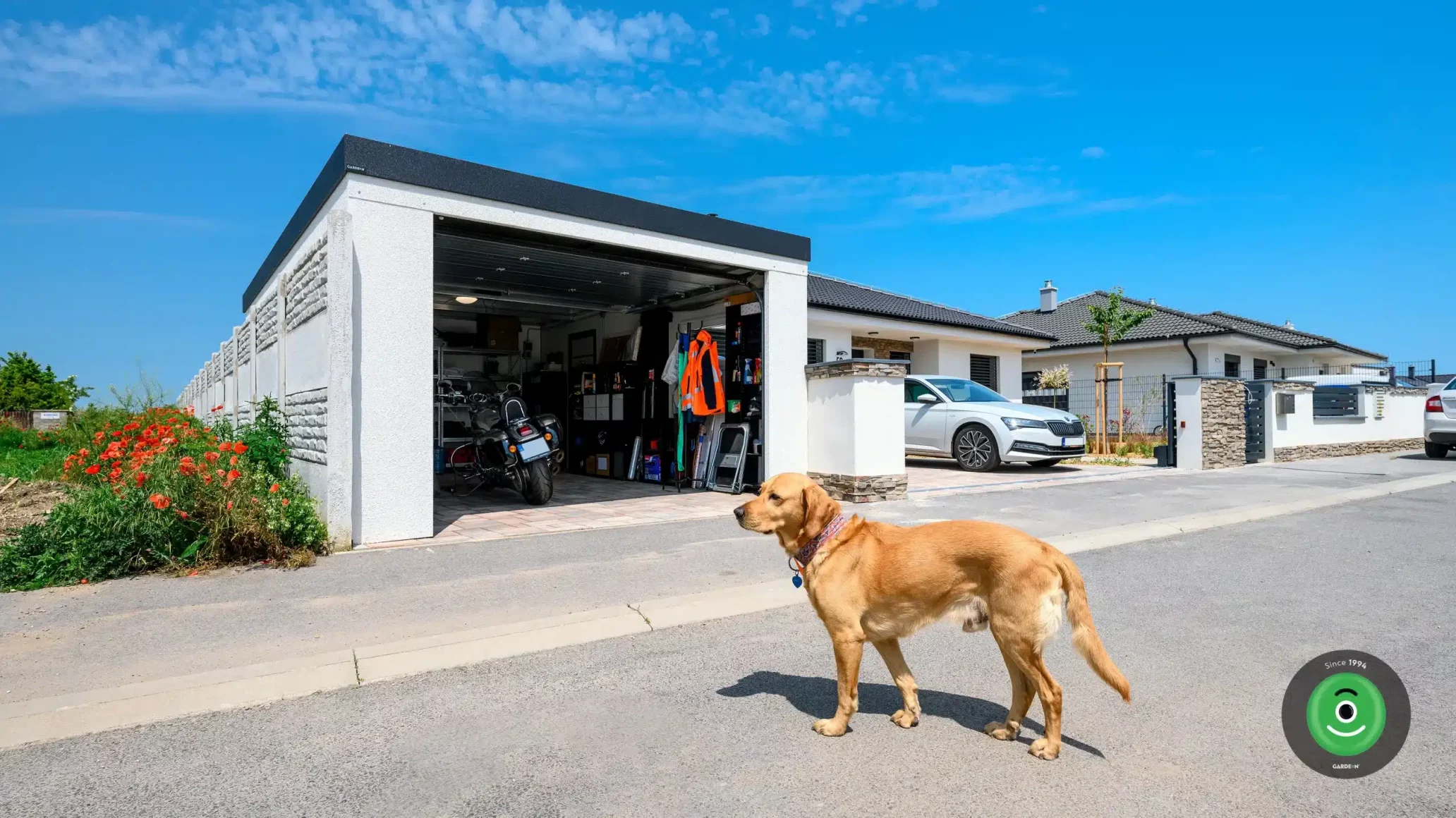 Vorgefertigte Garage GARDEON für einen PKW mit Pultdach 4