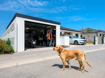 Vorgefertigte Garage GARDEON für einen PKW mit Pultdach 4