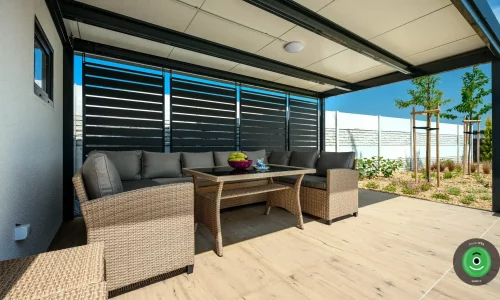 GARDEON Gartenhaus mit seitlicher Überdachung 7