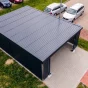 Stahlpergola GARDEON mit Design-Wandelementen 5