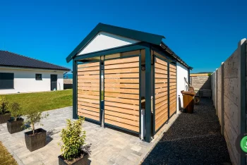 Montierte Gartenhütte GARDEON mit Zubehör