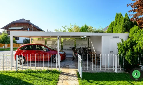 Gartenhäuschen GARDEON mit carport für ein auto