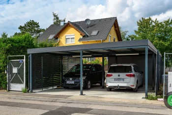 GARDEON Doppelcarport mit Gartenhaus