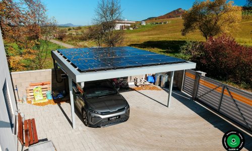 Doppel Unterstand zum Parken von Autos mit Flachdach