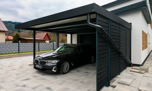 Geräumiger Carport in Anthrazit für Einfamilienhäuser