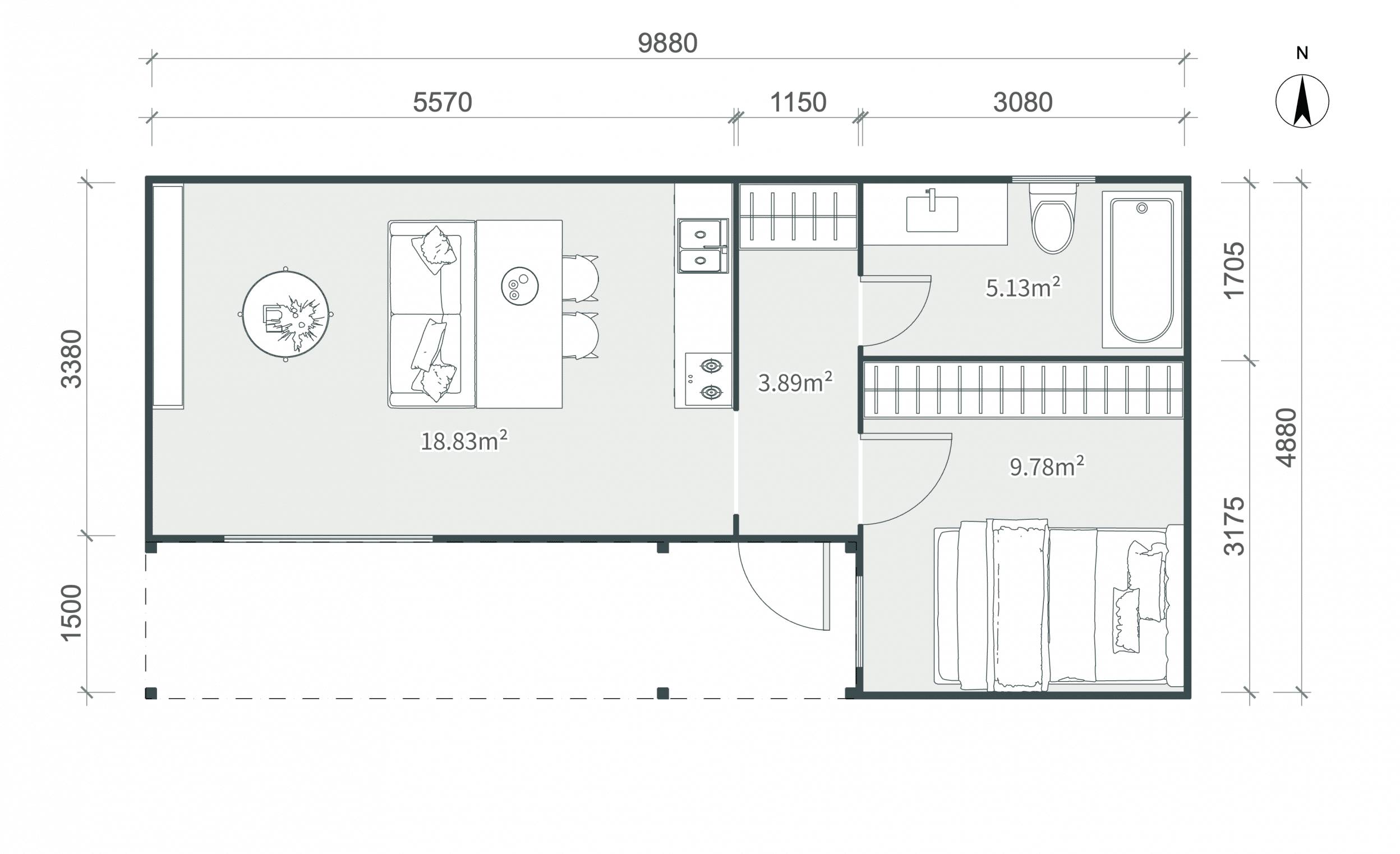 Grundriss Tiny House - L