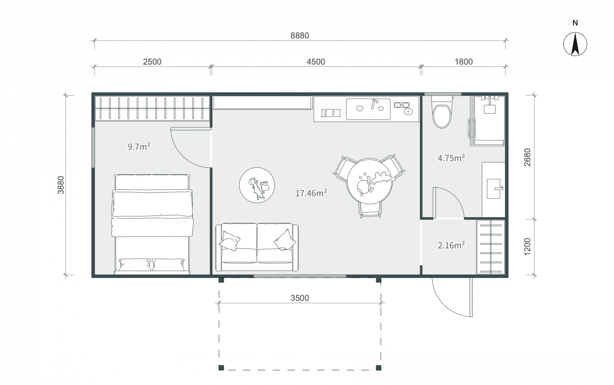 Grundriss Tiny House - M
