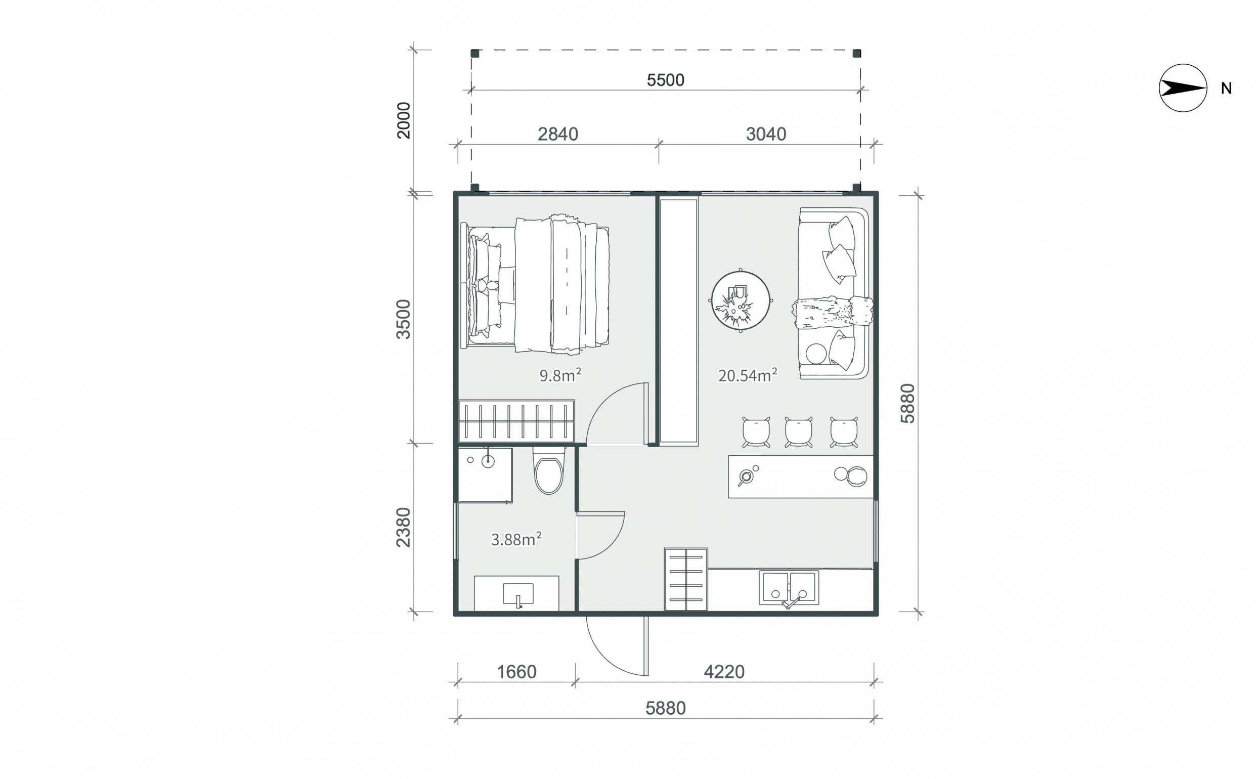 Grundriss Tiny House - Mini